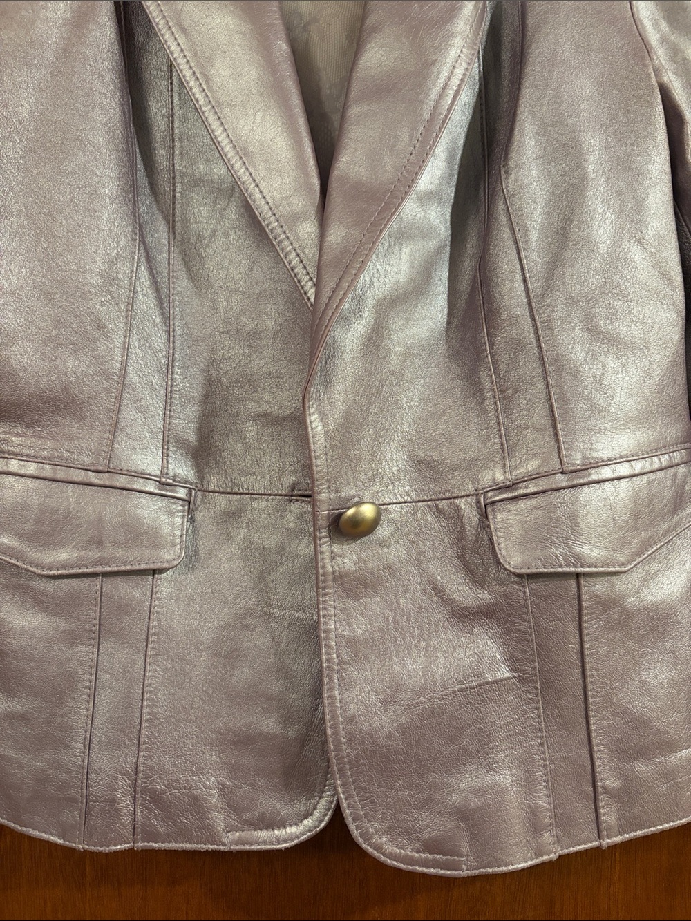 Worthing Metallic Genuine Leather Blazer - Picture 4 of 12
